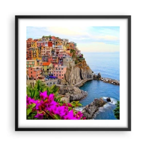 Poszter fehér keretben - Nevető város - 50x50 cm