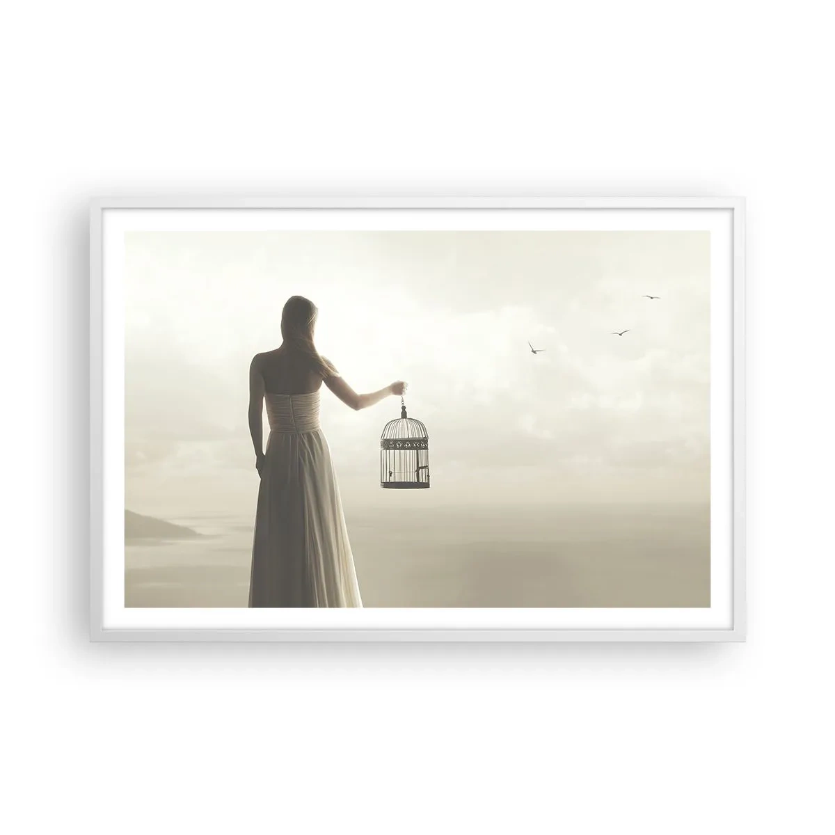 Poszter fekete keretben - Légy szabad - 91x61 cm