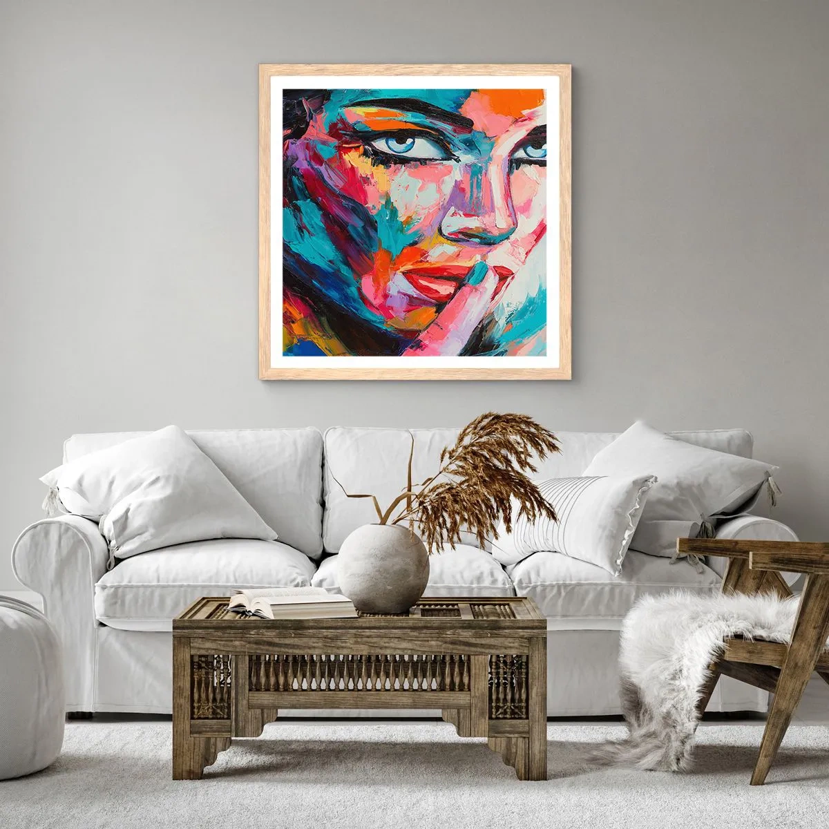 Poszter világos tölgy keretben - Az első titkunk - 40x40 cm