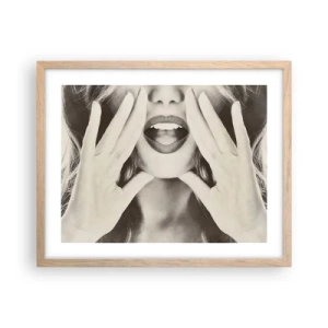 Poszter világos tölgy keretben - Jövök már! - 50x40 cm