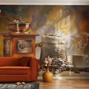 Fotótapéta Premium Canvas - A szemek ropogása, a daráló csörgése - Gasztronómia, Kávé, Kávédaráló - 150x105 cm