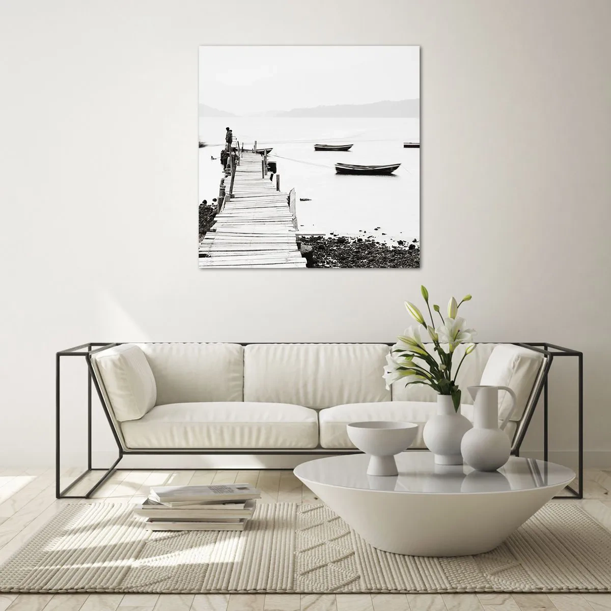 Üveg kép - Csendes és tiszta víz felett - 70x70 cm