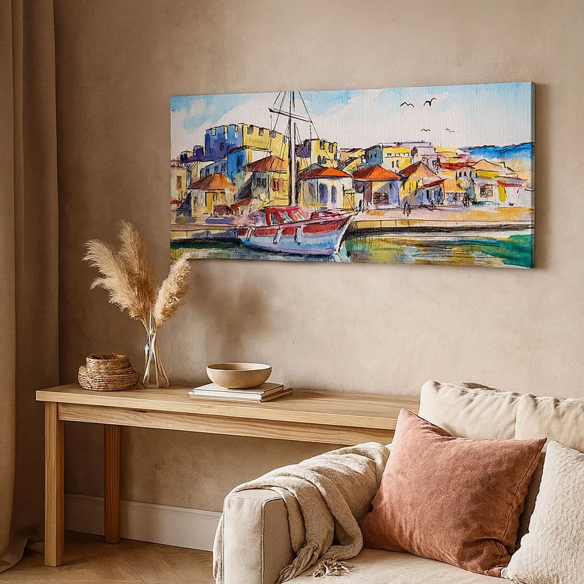 Vászonkép - Szivárványos délután - 100x40 cm