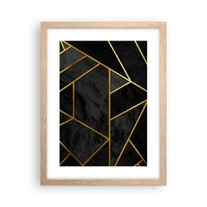 Poszter világos tölgy keretben - Sötétség és ragyogás - 30x40 cm
