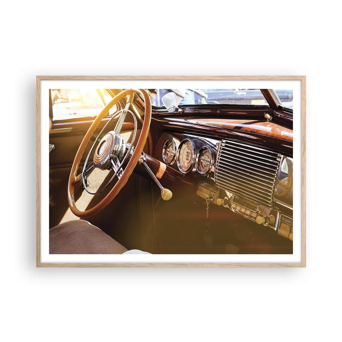 Poszter világos tölgy keretben - Múlt luxusnak a fuvallata - 100x70 cm