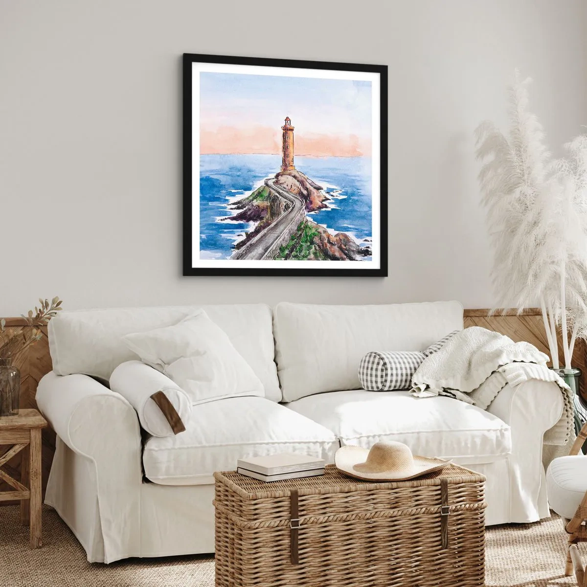 Poszter fehér keretben - Szemben a tengerrel - 30x30 cm