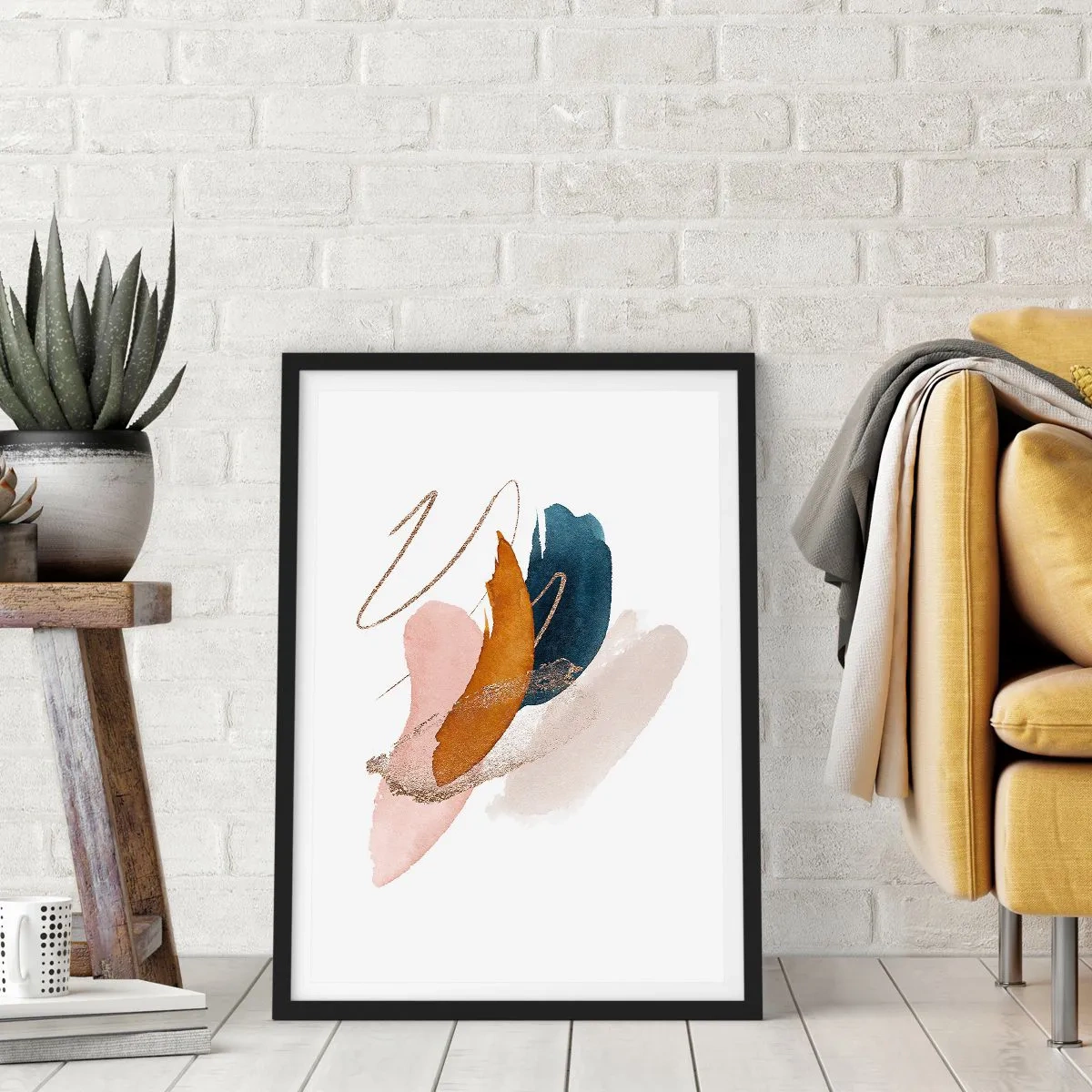 Poszter fehér keretben - Szárnyas kompozíció - 70x100 cm
