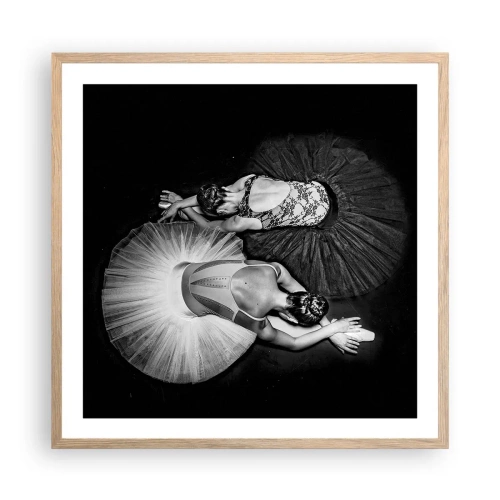 Poszter világos tölgy keretben - Jin és jang – tökéletes egyensúly - 60x60 cm