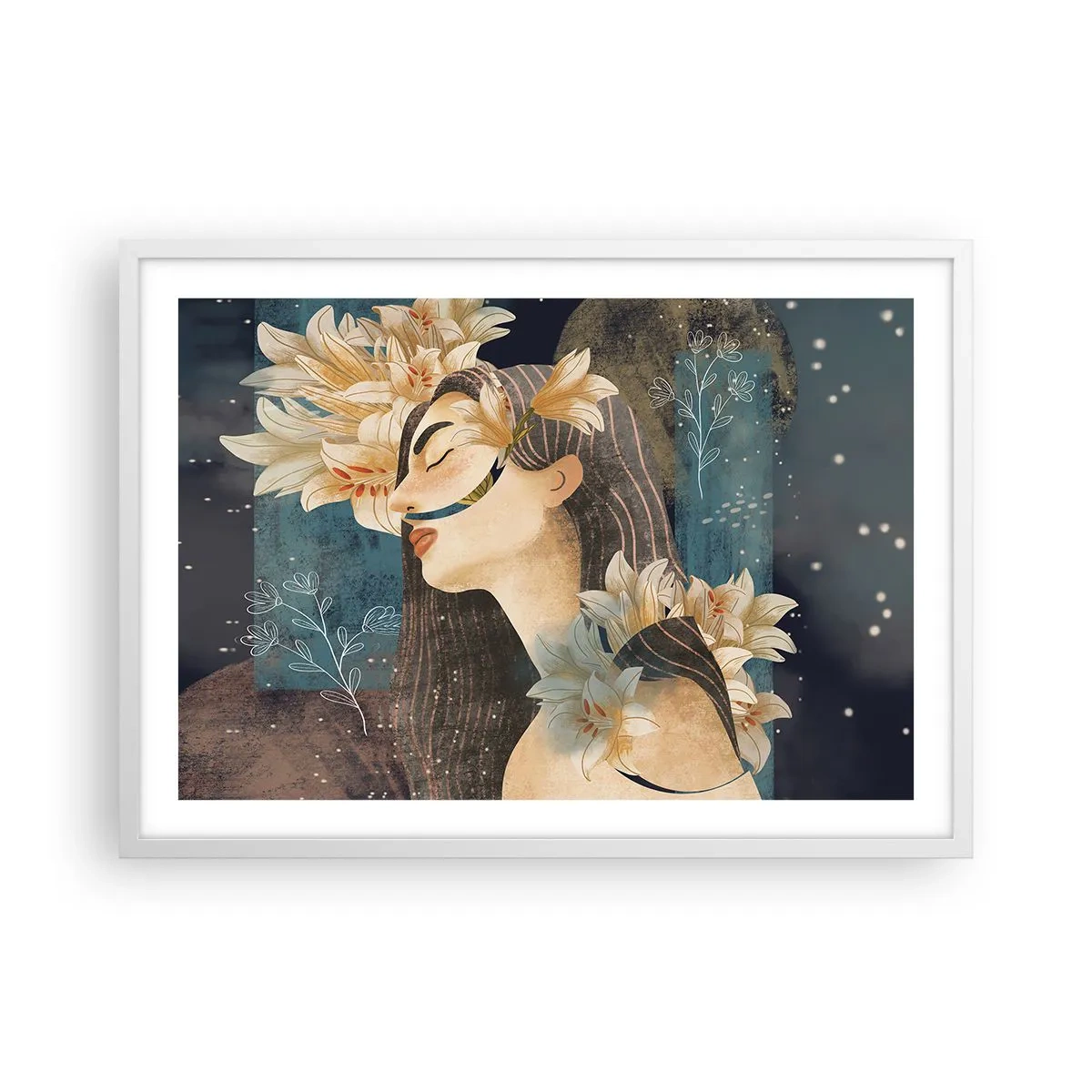 Poszter fekete keretben - Mese egy liliomos hercegnőről - 70x50 cm