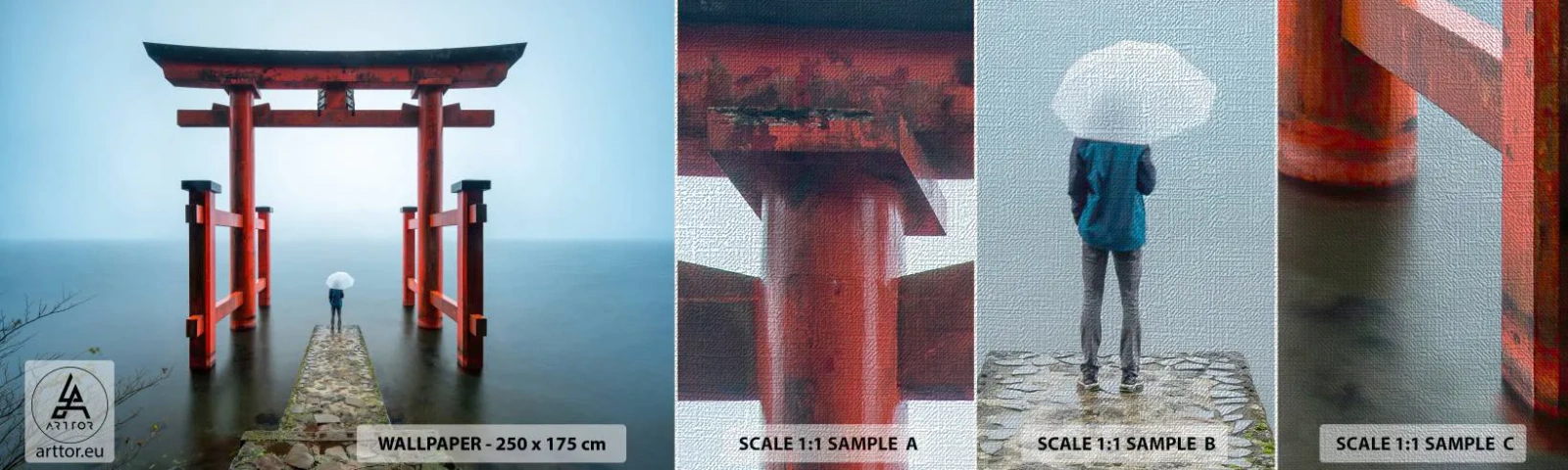 Fotótapéta Minta Premium Canvas - Japán álmodozás - Ázsia, Hakone templom, Japán - 100x30 cm