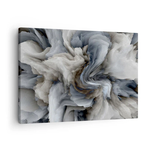 Vászonkép - Absztrakt örvény szürke és kék árnyalatokban - 70x50cm - Kő és virág - Modern fali dekoráció nappalihoz és hálószobához ARTTOR