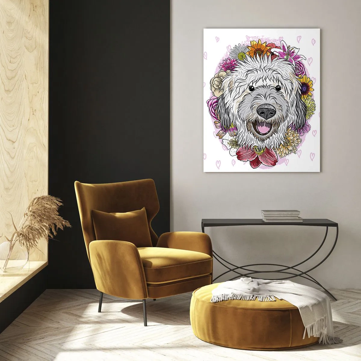 Üveg kép - Kölyökkutya öröm - 50x70 cm