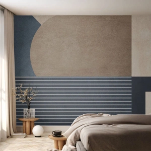 Fotótapéta Standard Eco - Egyszerű vonalak és geometrikus formák modern kompozíciója - 100x70cm - Az egyszerűség és a kerekség kompozíciója - Modern fali dekoráció nappalihoz és hálószobához ARTTOR