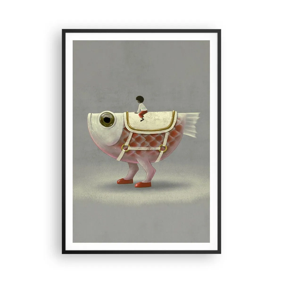 Poszter fehér keretben - A halas lovas - 70x100 cm