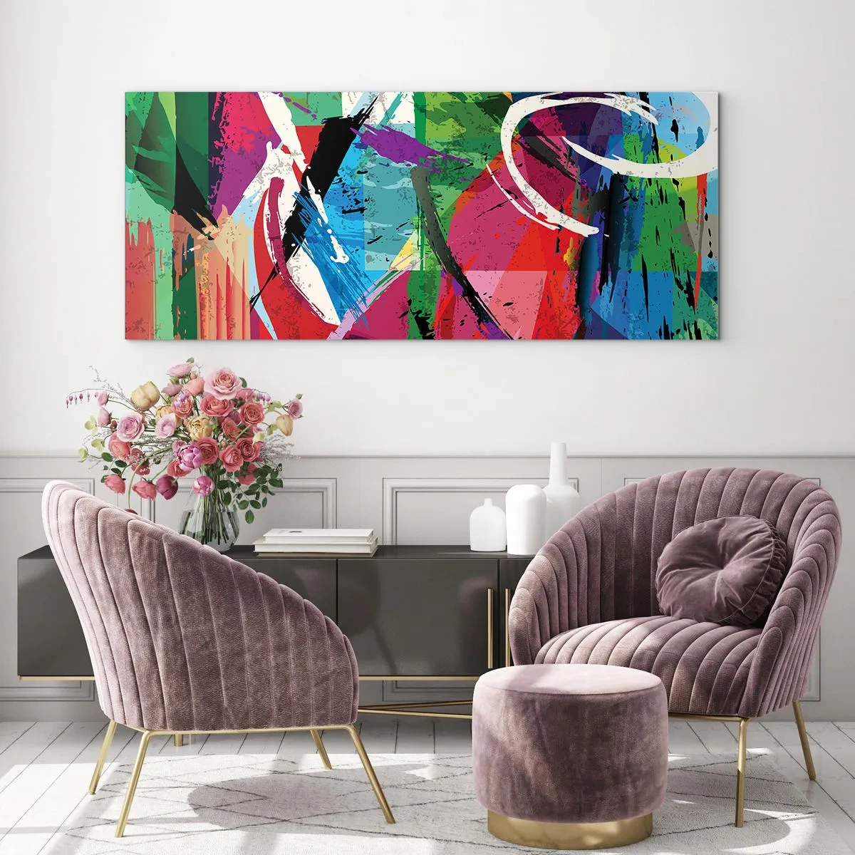 Üveg kép - Gyorsan, élénken és ugrálva - 100x40 cm
