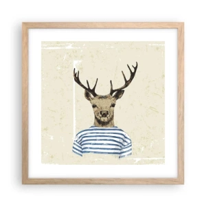 Poszter világos tölgy keretben - Mert szeretem a csíkos pólókat! - 40x40 cm