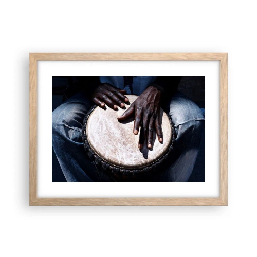 Poszter világos tölgy keretben - Élj a saját ritmusodban - 40x30 cm