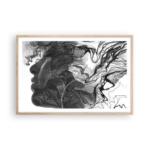 Poszter világos tölgy keretben - Álmokba gabalyodva - 91x61 cm