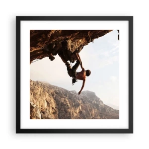 Poszter fehér keretben - A világ egy szikladarabon összezsugorodott egy kézben  - 40x40 cm