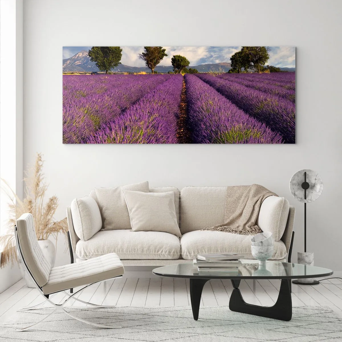 Üveg kép - Levendula mezők - 160x50 cm