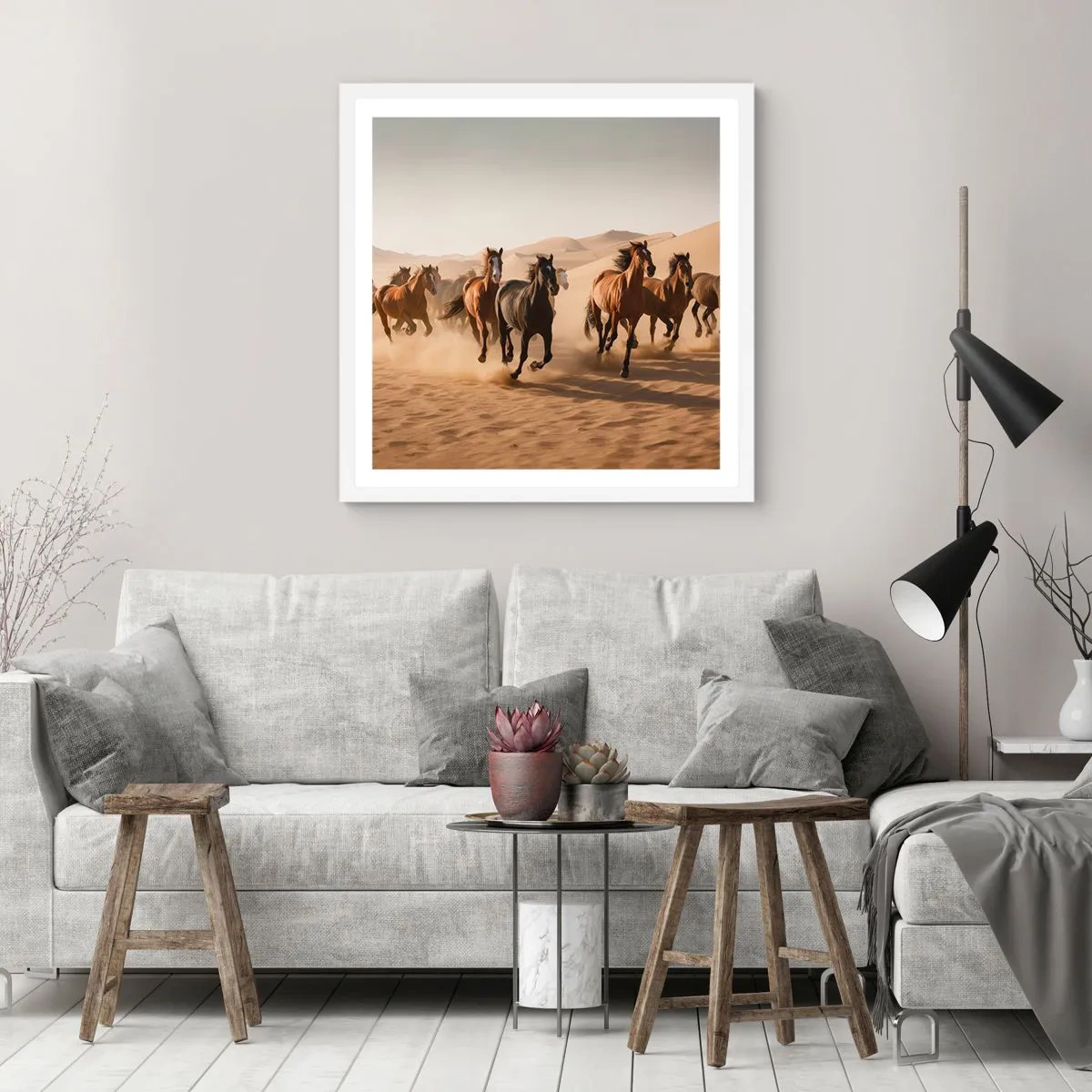 Poszter fekete keretben - Szabad, mint a szél - 60x60 cm