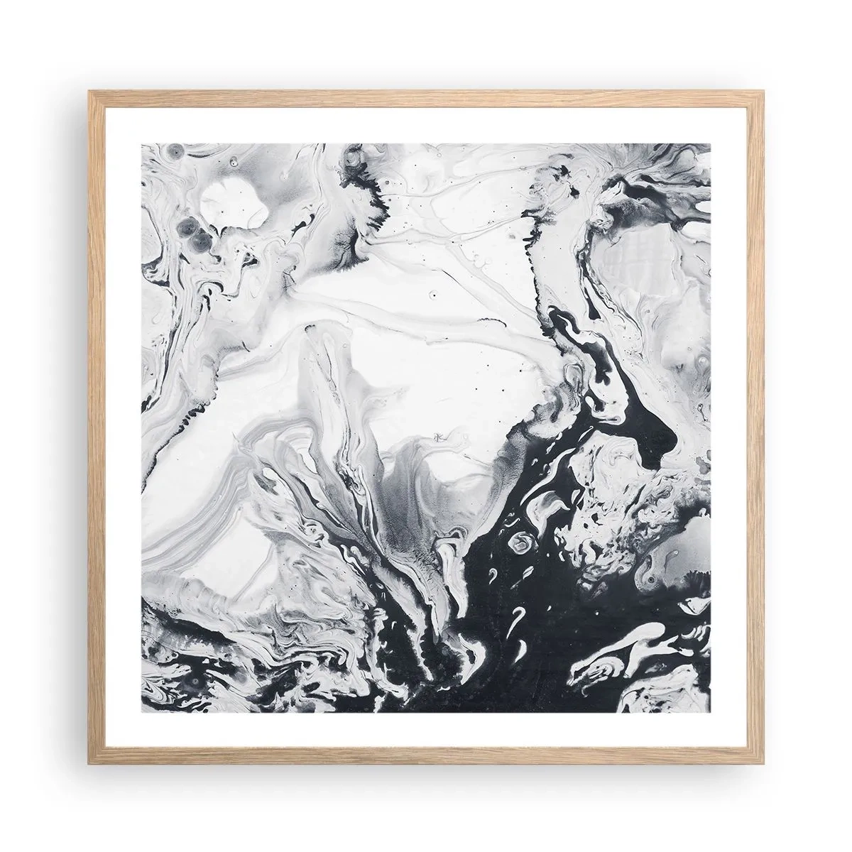 Poszter világos tölgy keretben - A Föld belseje - 60x60 cm