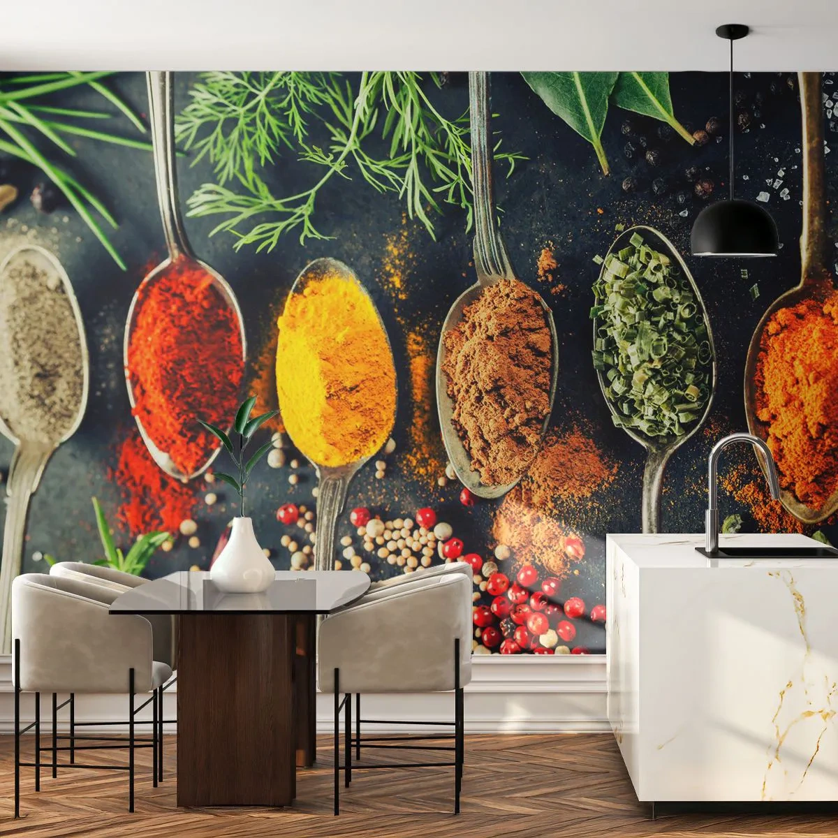 Öntapadós Fotótapéta Deluxe Sticker - Kulináris varázslat - Fűszerek, Gyógynövények, Konyha - 250x175 cm