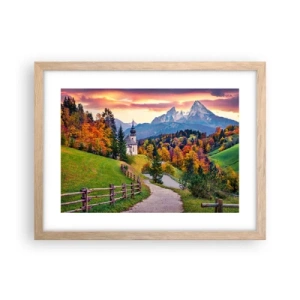 Poszter világos tölgy keretben - Tájképszerű festmény - 40x30 cm