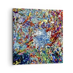 Vászonkép - Cseppes ólomüveg - 60x60 cm