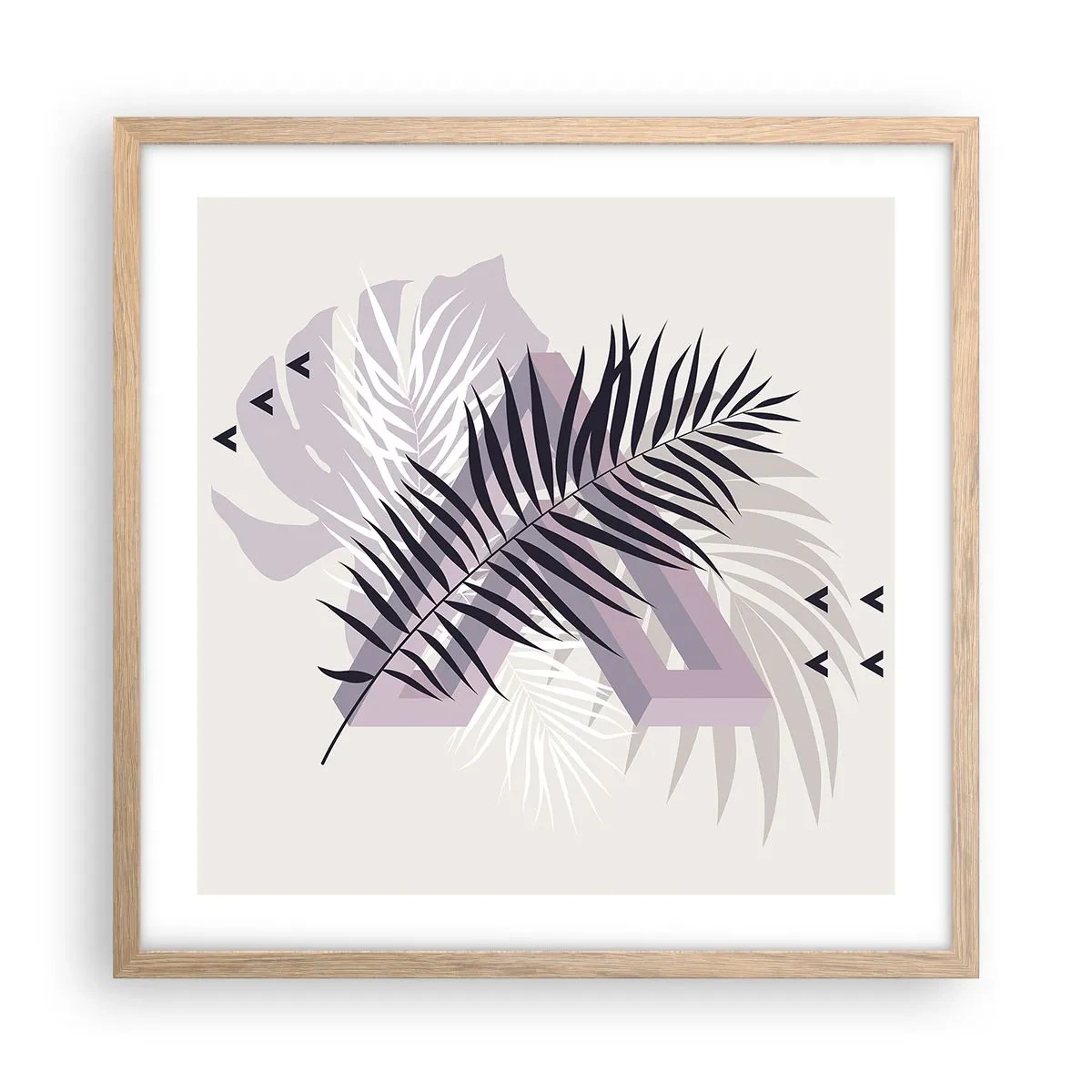 Poszter világos tölgy keretben - Az árnyék árnyéka - 50x50 cm