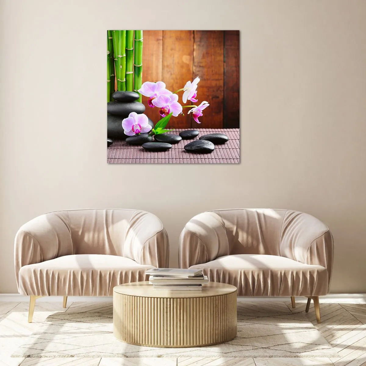 Üveg kép - Ismerd meg a kelet örömeit - 40x40 cm