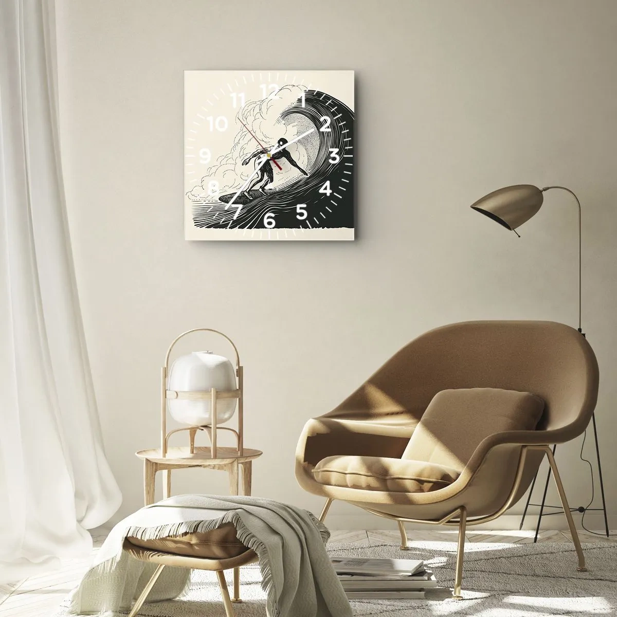 Falióra, Óra - A hullámok királya - 40x40 cm