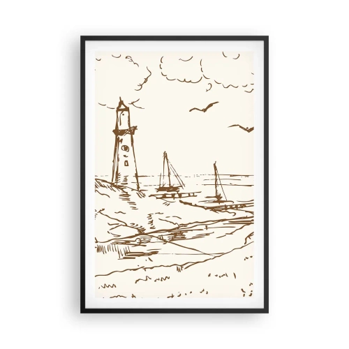 Poszter fehér keretben - A nyár emlékeinek vázlata - 61x91 cm