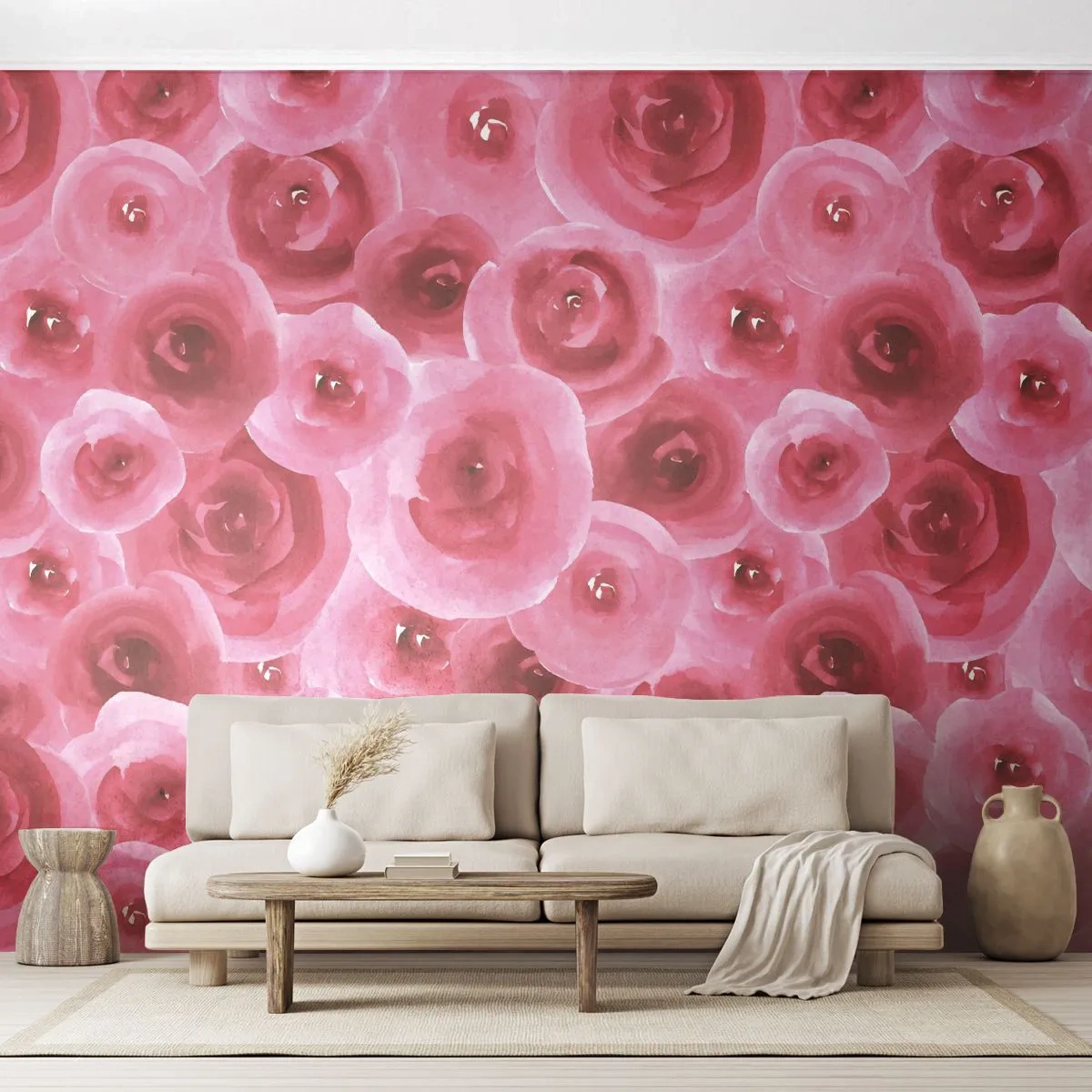 Fotótapéta Premium Sand - Rózsák alul és felül - Virágok, Szépség, Romantika - 100x70 cm
