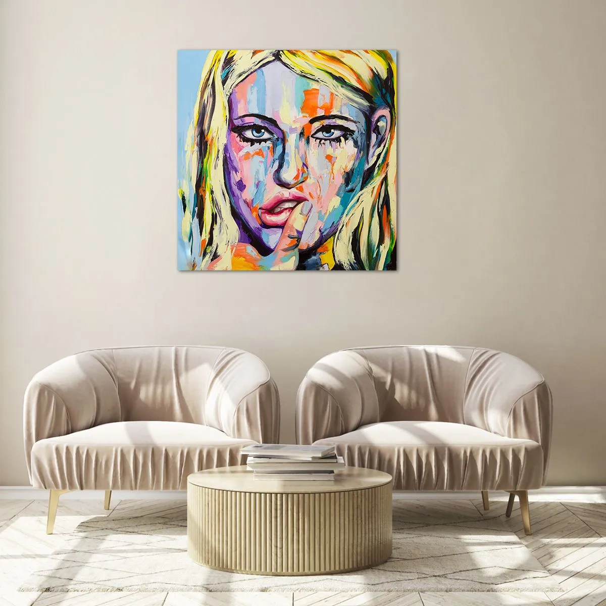 Üveg kép - Nézz egyenesen a szemébe - 50x50 cm