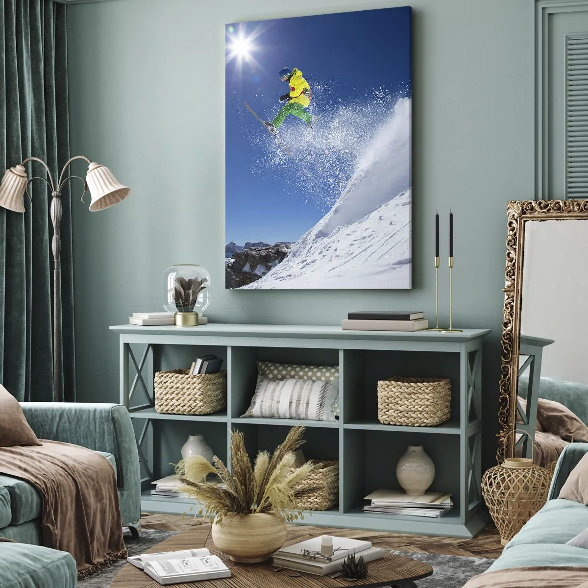 Vászonkép - Tánc a hegyekkel - 65x120 cm