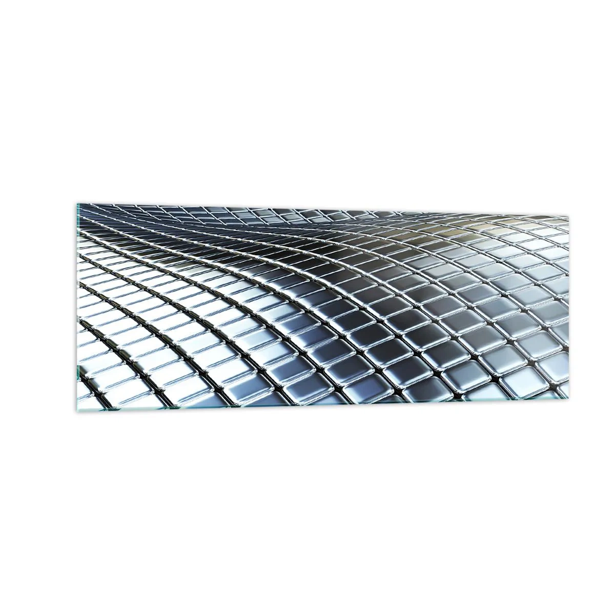 Üveg kép - Fémes ezüst hullám - 140x50 cm