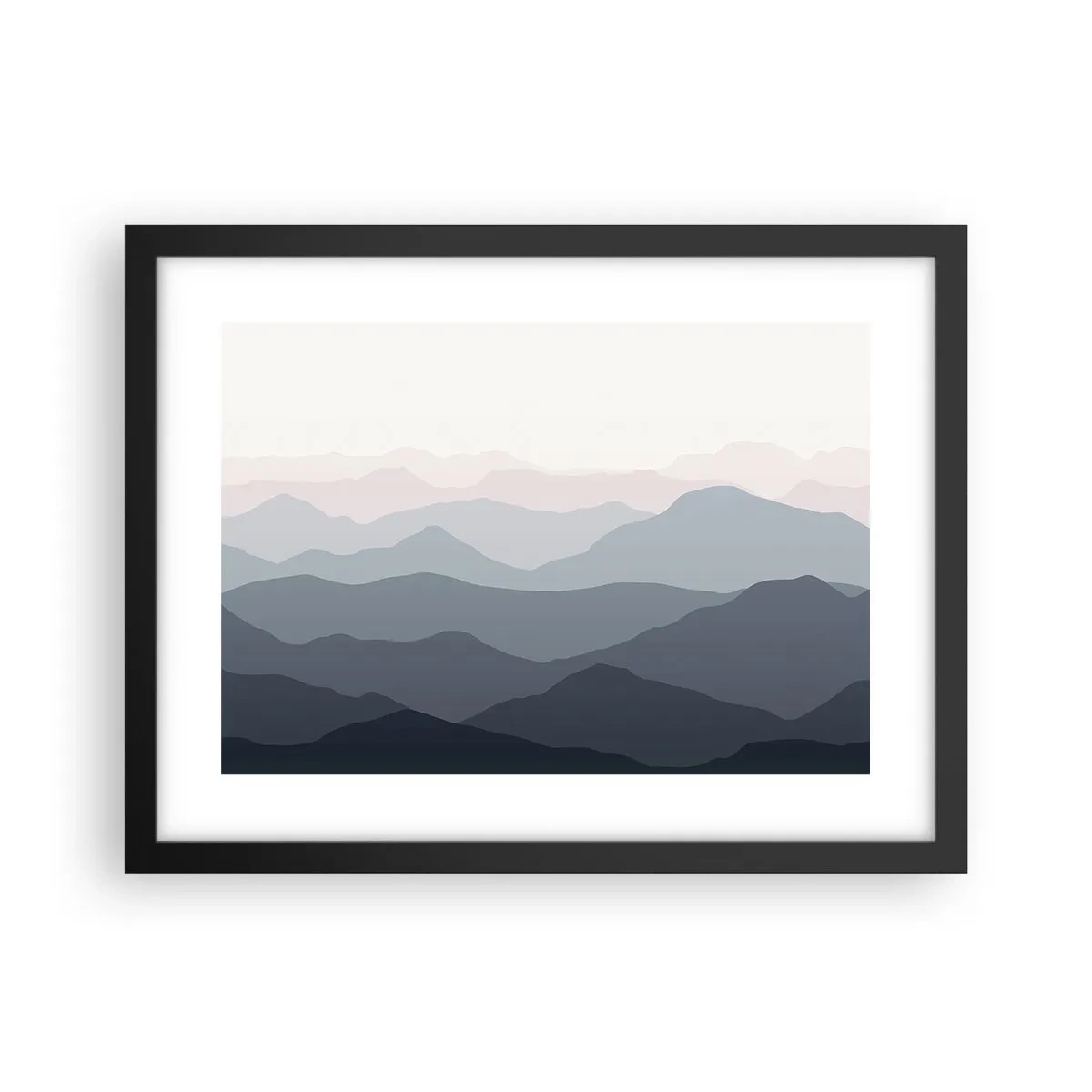 Poszter fehér keretben - A hegyek hullámai - 40x30 cm