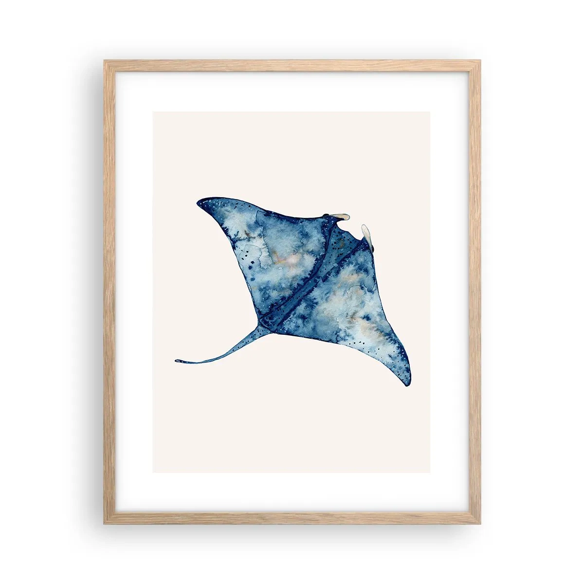 Poszter világos tölgy keretben - Élet kékben - 40x50 cm