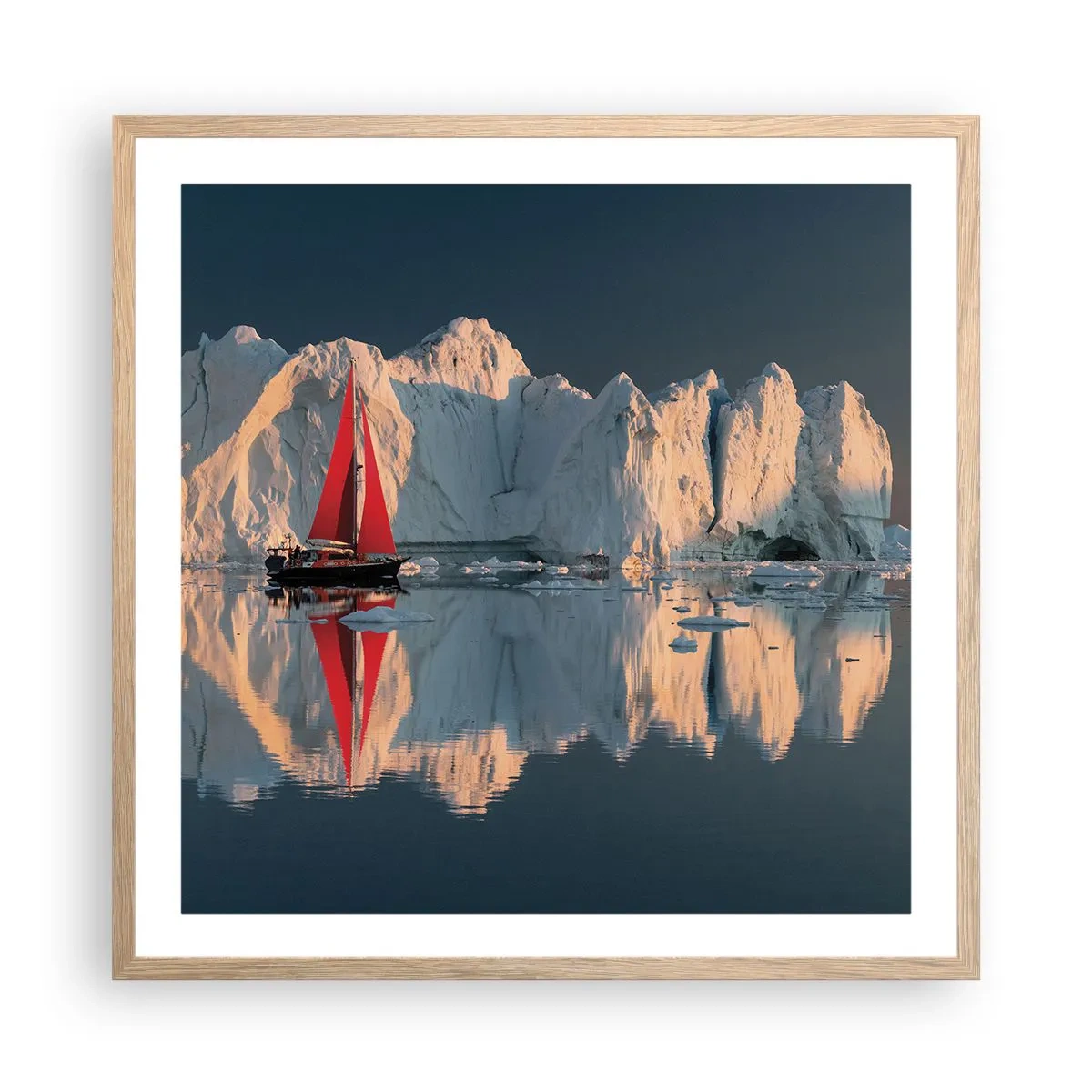 Poszter világos tölgy keretben - A világ peremén - 60x60 cm