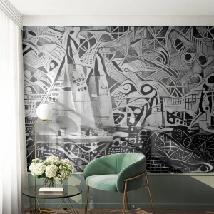 Fotótapéta Premium Sand - A hullámok között - vitorlázás, Kubizmus, Darab - 300x210 cm