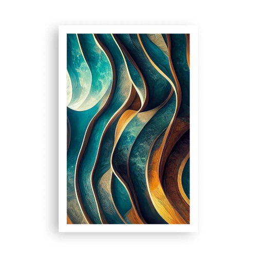 Poszter - Kék kanyarulatok - 61x91 cm