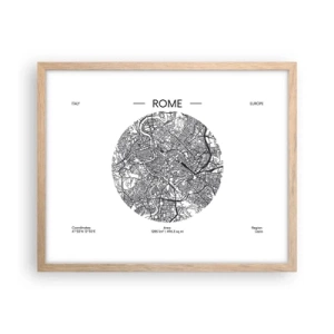 Poszter világos tölgy keretben - Róma anatómiája - 50x40 cm