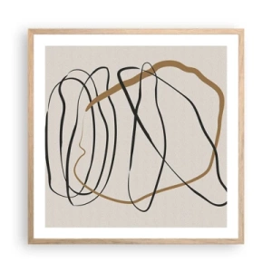 Poszter világos tölgy keretben - Kompozíció - birtokló tánc - 60x60 cm