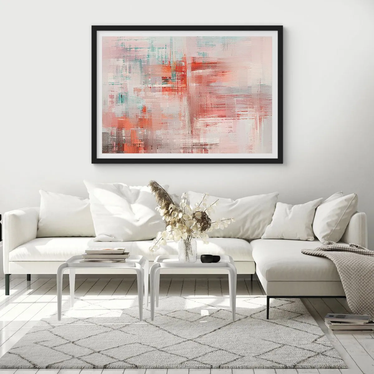 Poszter fehér keretben - Ködös. De rózsaszín - 70x50 cm