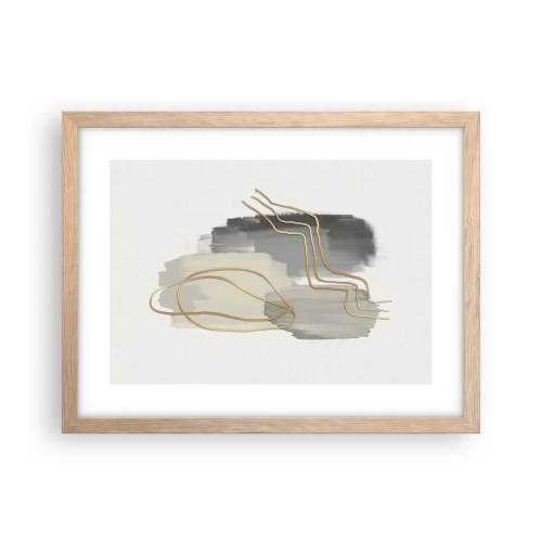 Poszter világos tölgy keretben - Létezés és mozgás - 40x30 cm