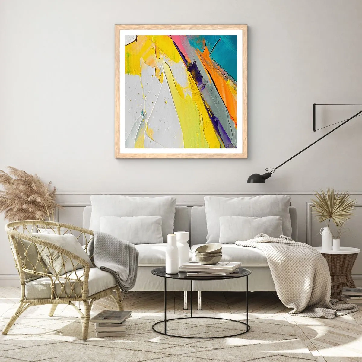 Poszter világos tölgy keretben - A fény anatómiája - 40x40 cm