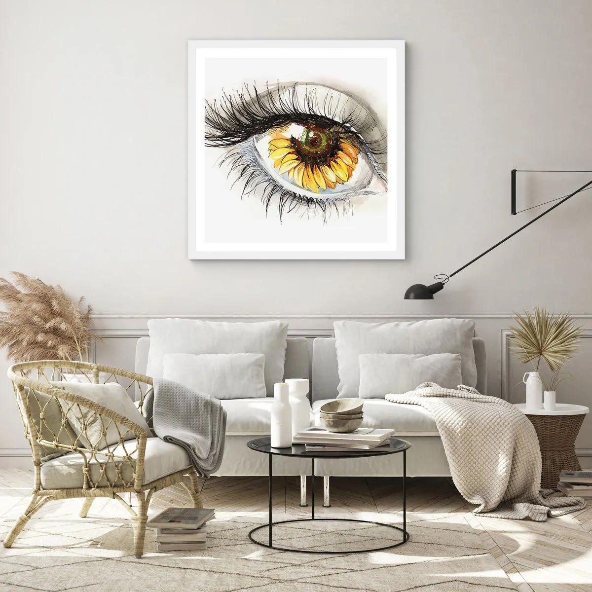 Poszter fekete keretben - Tekintet forró mint a nyár - 60x60 cm