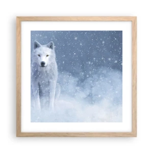 Poszter világos tölgy keretben - Téli hangulatban - 40x40 cm