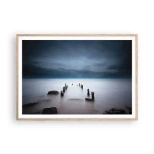 Poszter világos tölgy keretben - Töprengő tó - 100x70 cm